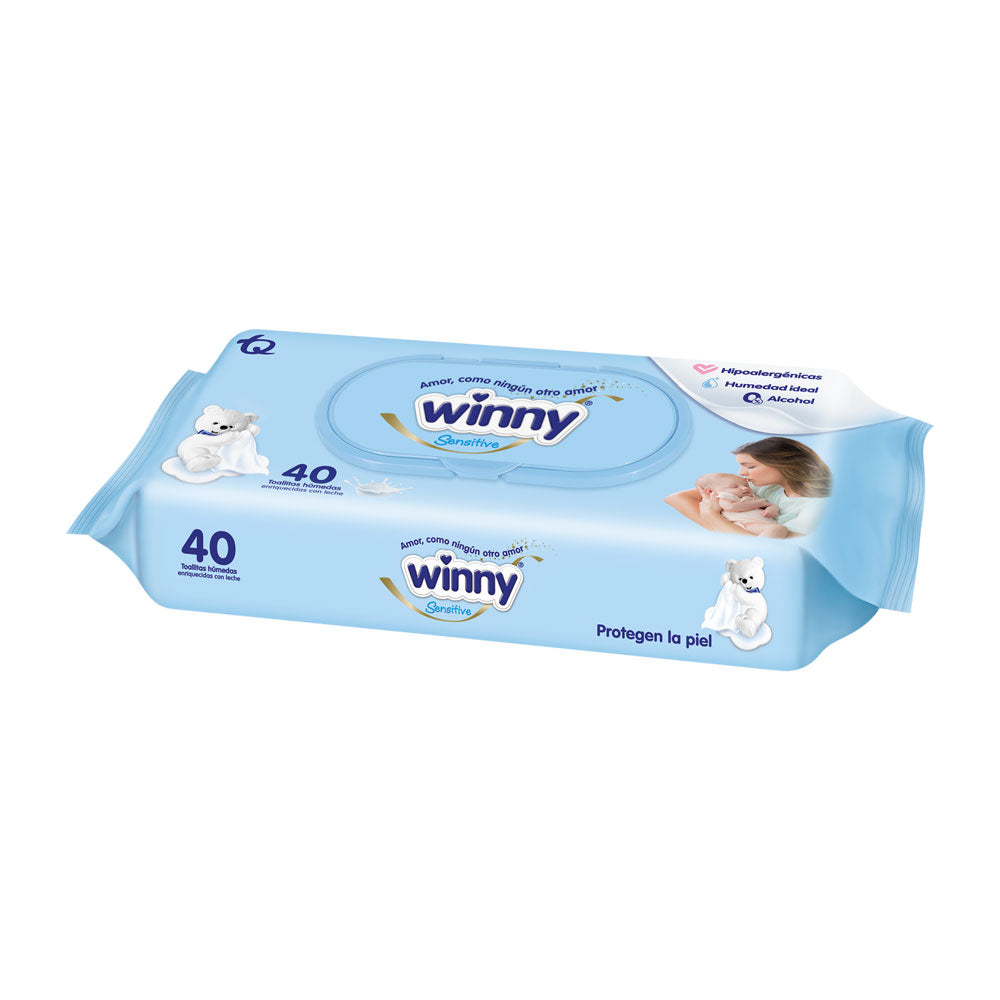TOALLITAS WINNY SENSITIVE BOLSA X 40 UNDS