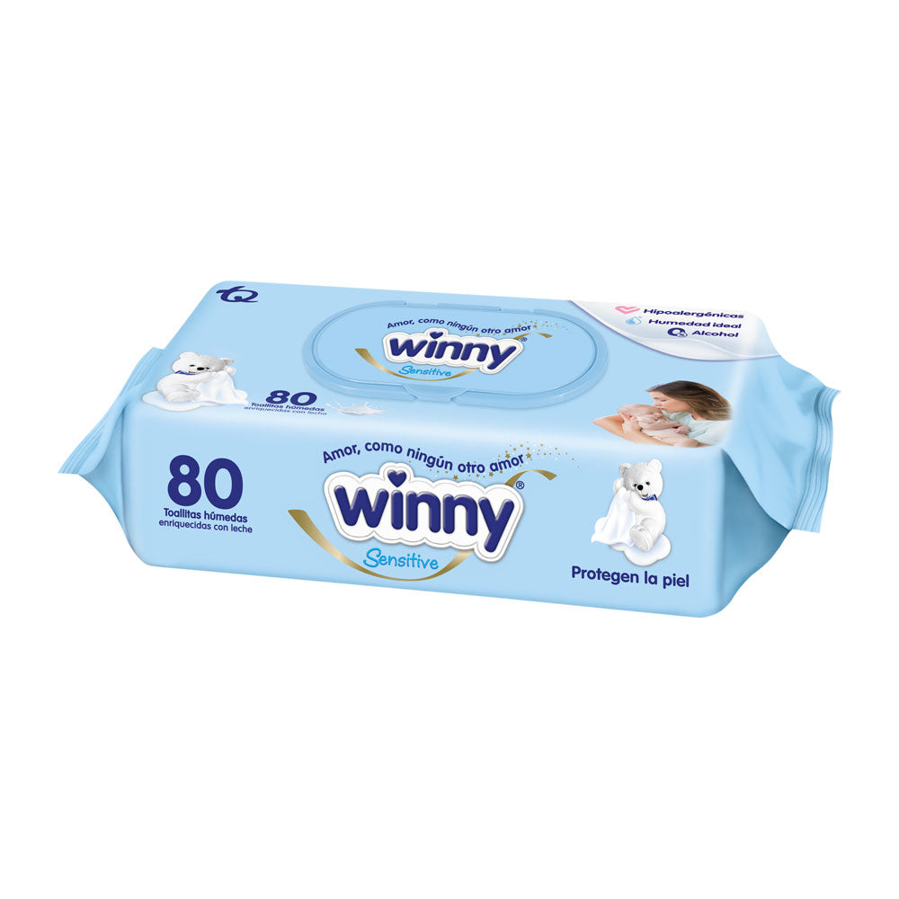 TOALLITAS WINNY SENSITIVE BOLSA X 80 UNDS