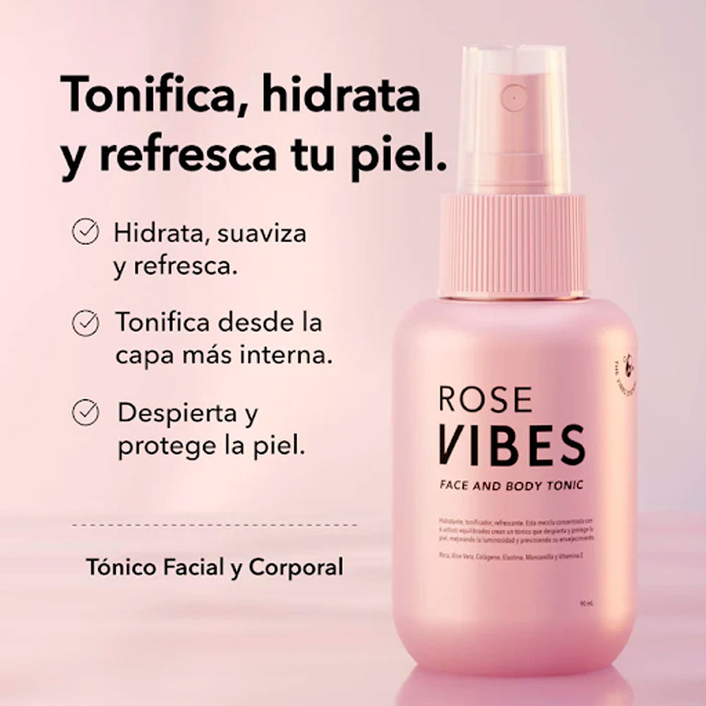 TONICO FACIAL AGUA ROSAS ROSE VIBES FRASCO 90 ML
