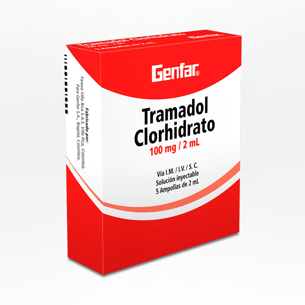 TRAMADOL GENFAR AMPOLLA 100 MG/2 ML CAJA X 5 UNDS