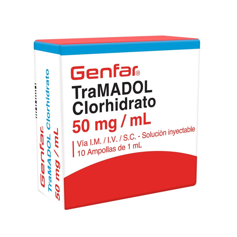 TRAMADOL GENFAR AMPOLLAS 50 MG/ 1 ML CAJA X 10 UNDS