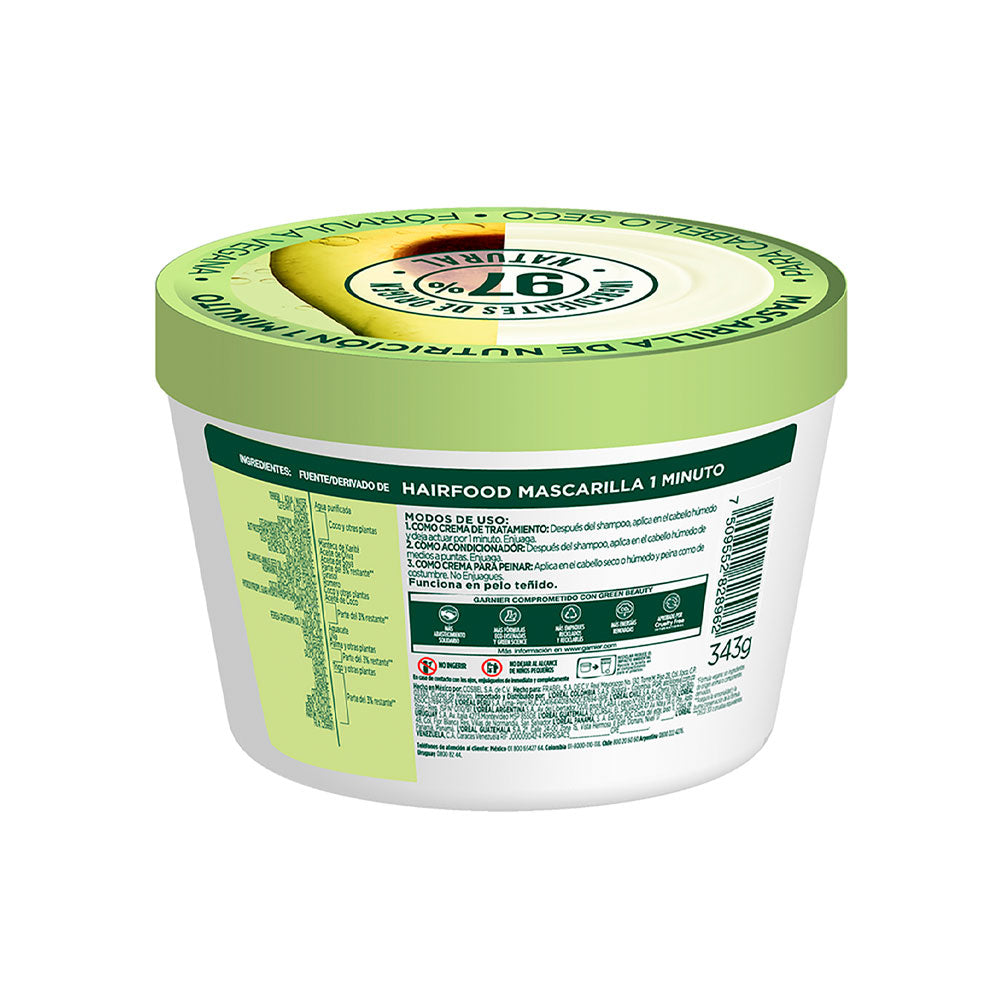 TRATAMIENTO CAPILAR FRUCTIS HAIR FOOD AGUACATE FRASCO 350 ML