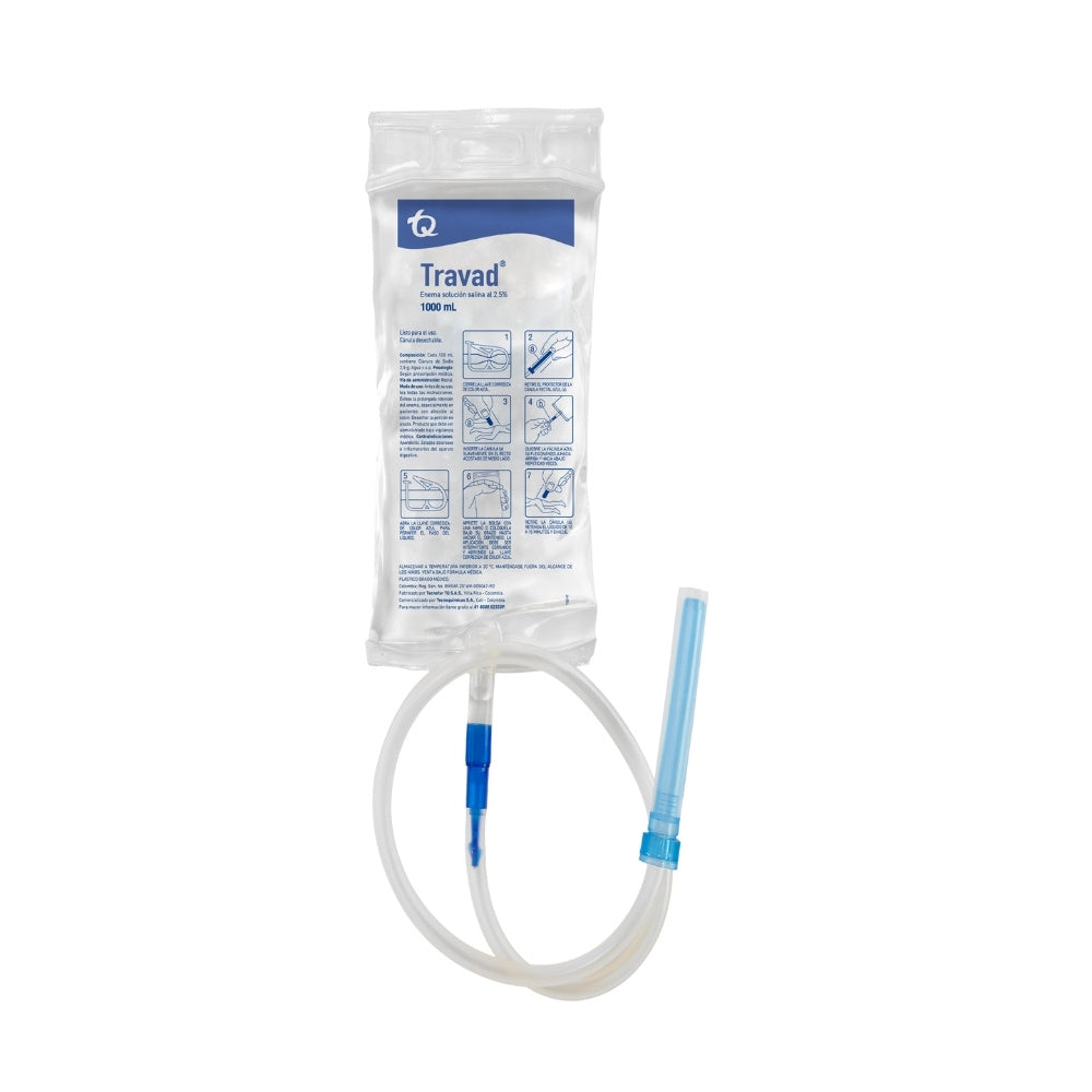 TRAVAD ENEMA SOLUCIÓN SALINA DISPOSITIVO MEDICO 2.5% BOLSA 1000 ML