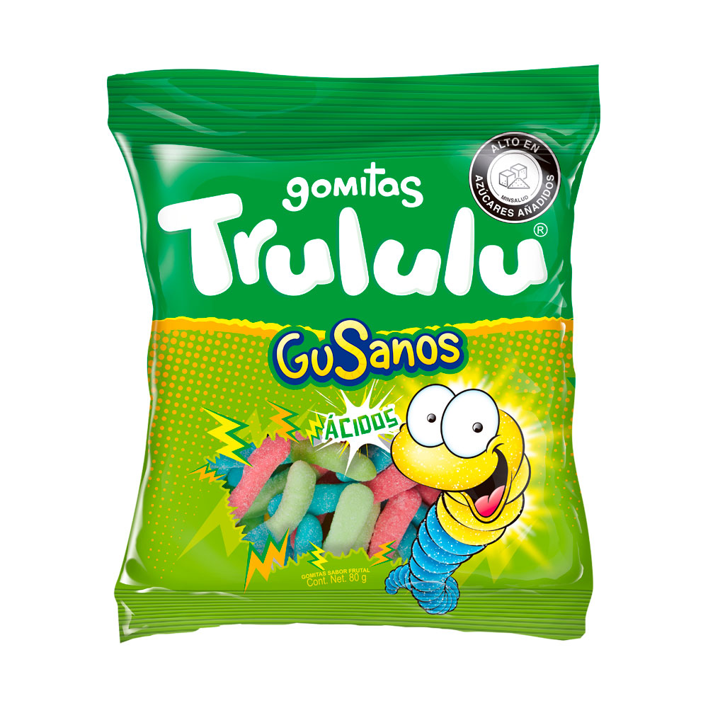 TRULULU GUSANOS ACIDOS GOMAS BOLSA 70 G