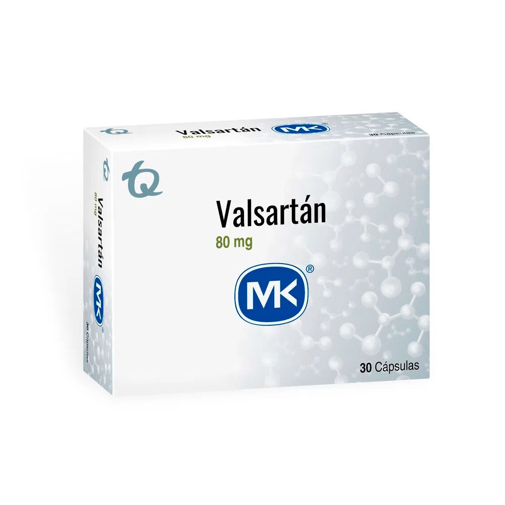VALSARTAN MK CAPSULAS 80 MG CAJA X 30 UNDS