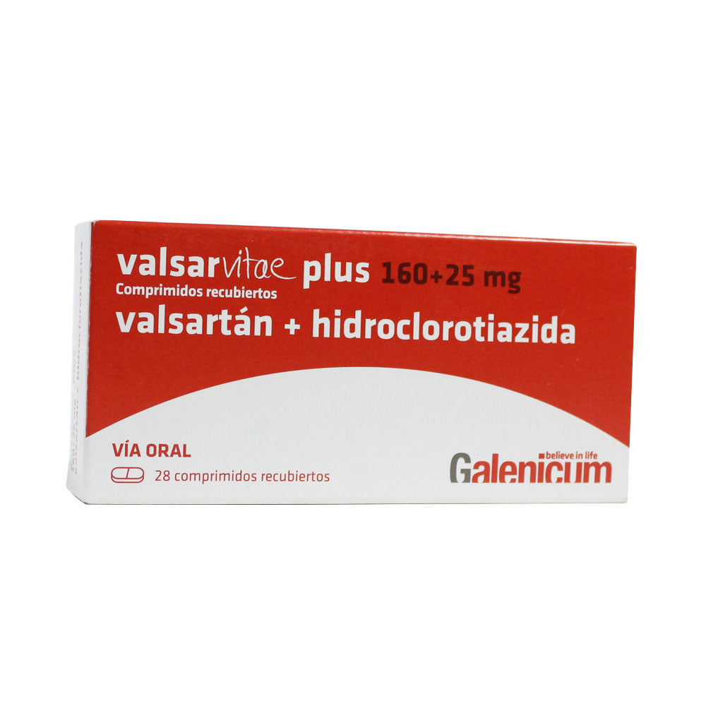 VALSARVITAE PLUS COMPRIMIDOS 160 MG/25 MG CAJA X 28 UNDS