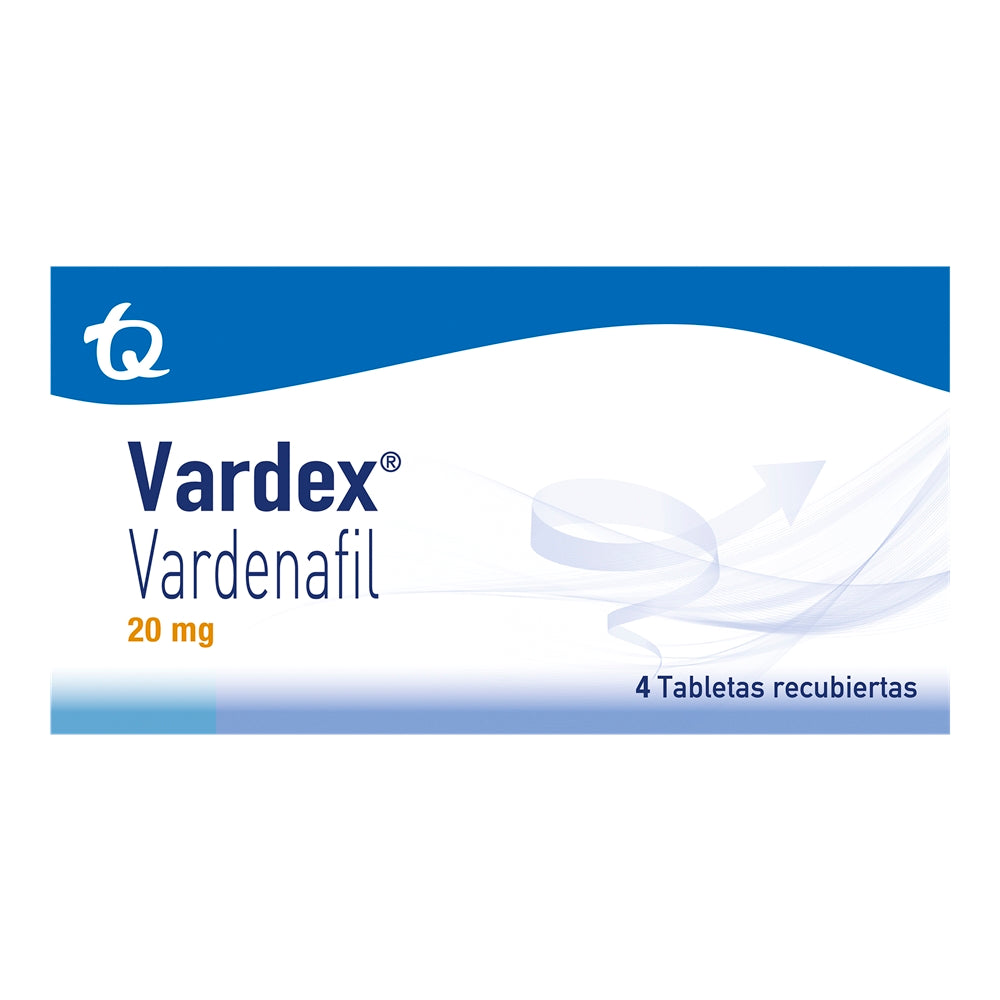 VARDEX TABLETAS RECUBIERTAS 20 MG CAJA X 4 UNDS