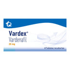 VARDEX TABLETAS RECUBIERTAS 20 MG CAJA X 4 UNDS