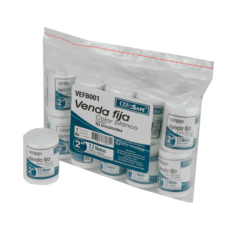 VENDA BLANCA FIJA ALFASAFE 2.2 MTS BOLSA X 1 UND