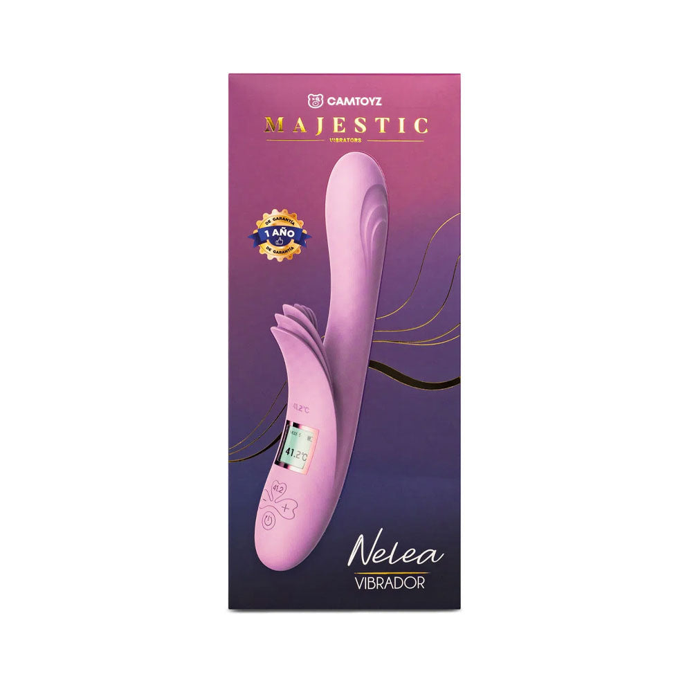 VIBRADOR DOBLE NELEA LILA CAJA X 1 UND