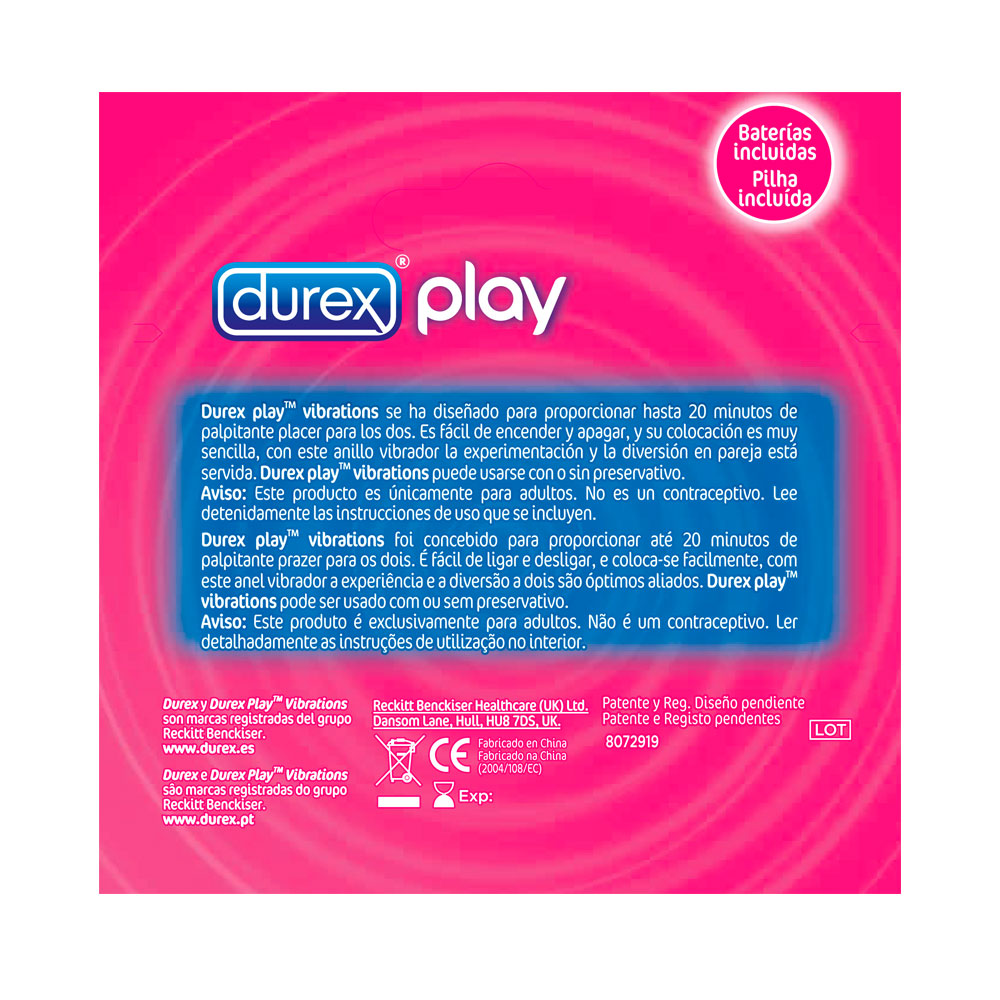 VIBRADOR DUREX ANILLO BOLSA X 1 UND