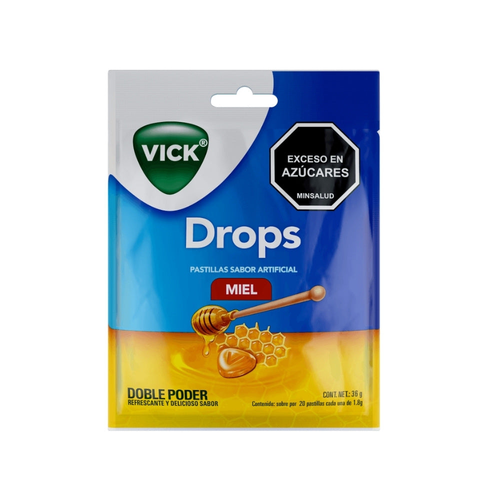VICK DROPS MIEL 1.8 G PASTILLAS MASTICABLES SOBRE X 20 UNDS