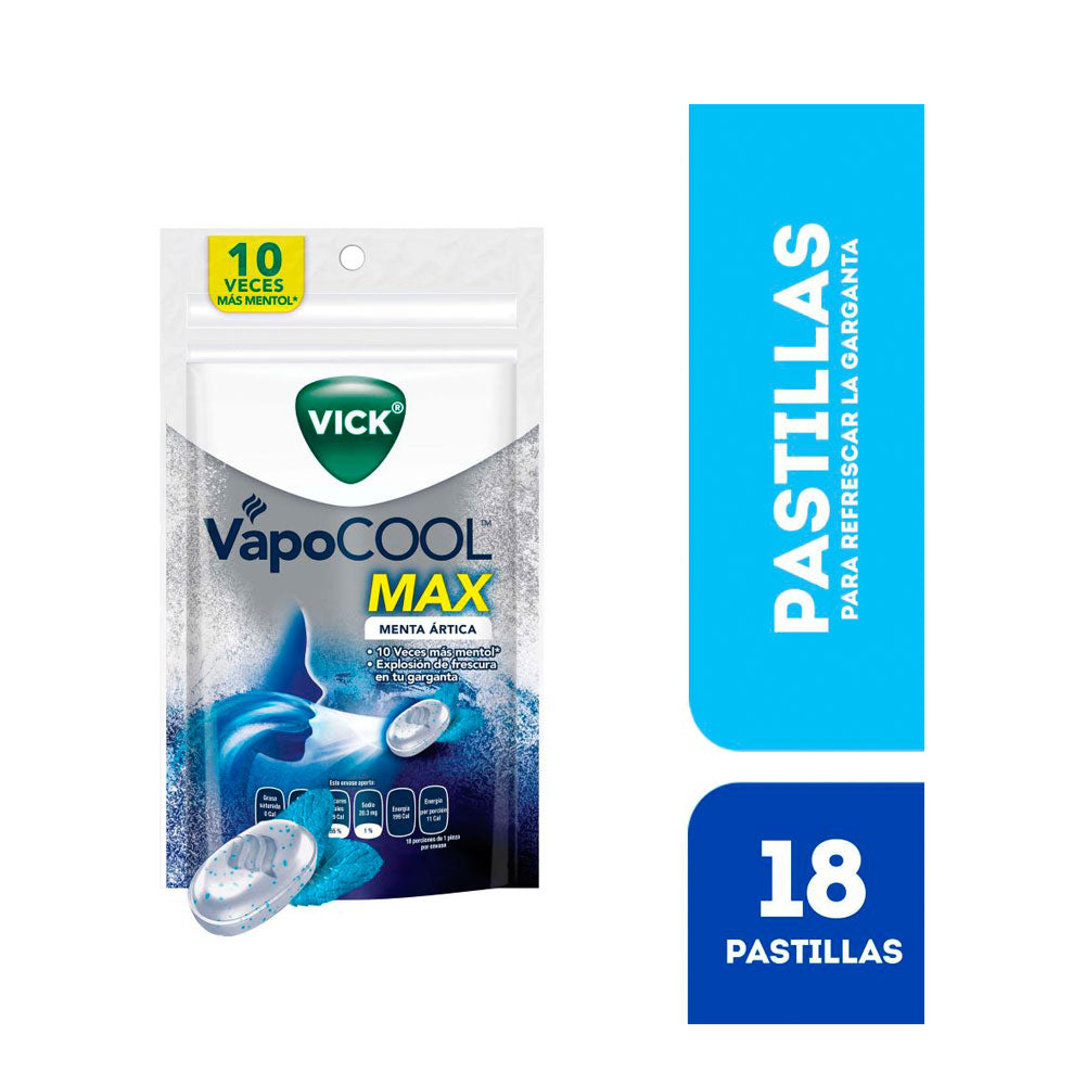 VICK VAPOCOOL MAX+++ MENTA ARTICA BOLSA X 18 UNDS