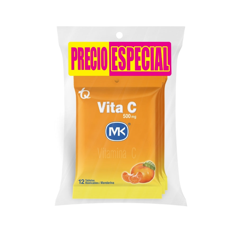 VITA C MK P.ESPECIAL TABLETAS MASTICABLES MANDARINA PAQUETE 3X12 UNDS