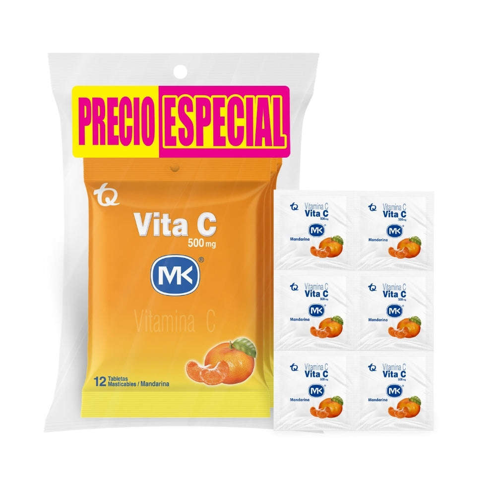 VITA C MK P.ESPECIAL TABLETAS MASTICABLES MANDARINA PAQUETE 3X12 UNDS