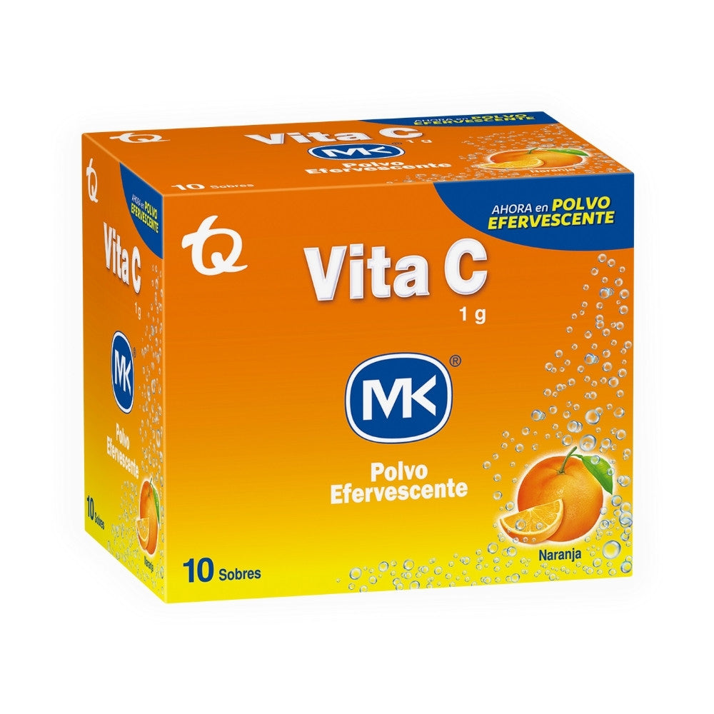 VITA C MK POLVO EFERVESCENTE 1 G NARANJA CAJA X 10 SOBRES