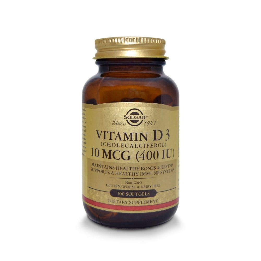 VITAMIN D3 SOLGAR CAPSULAS BLANDAS 10 MCG FRASCO X 100 UNDS