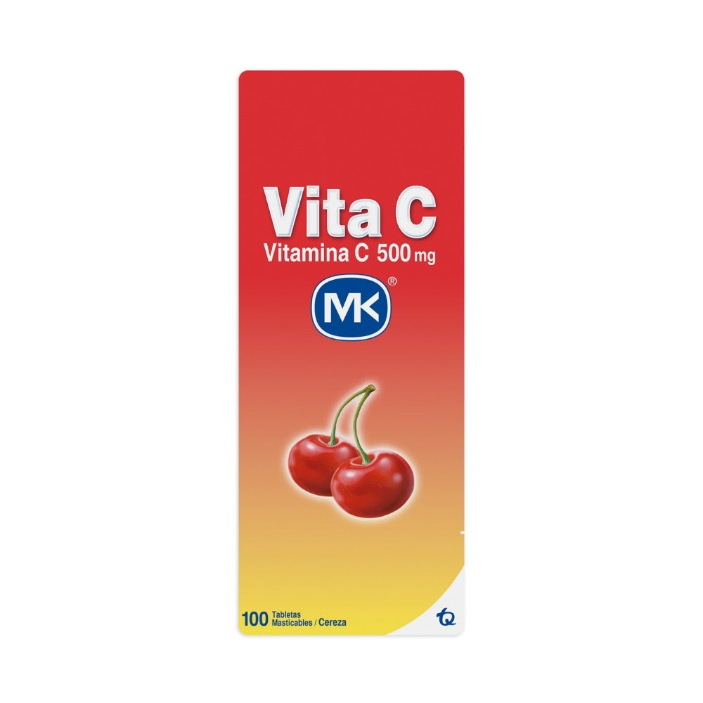 VITAMINA C MK TABLETAS 500 MG CEREZA CAJA X 100 UNDS