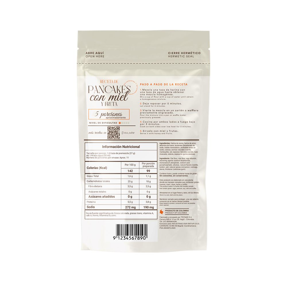 VIVA NATUR MEZCLA DE WAFFLES VAINILLA BOLSA 300 G