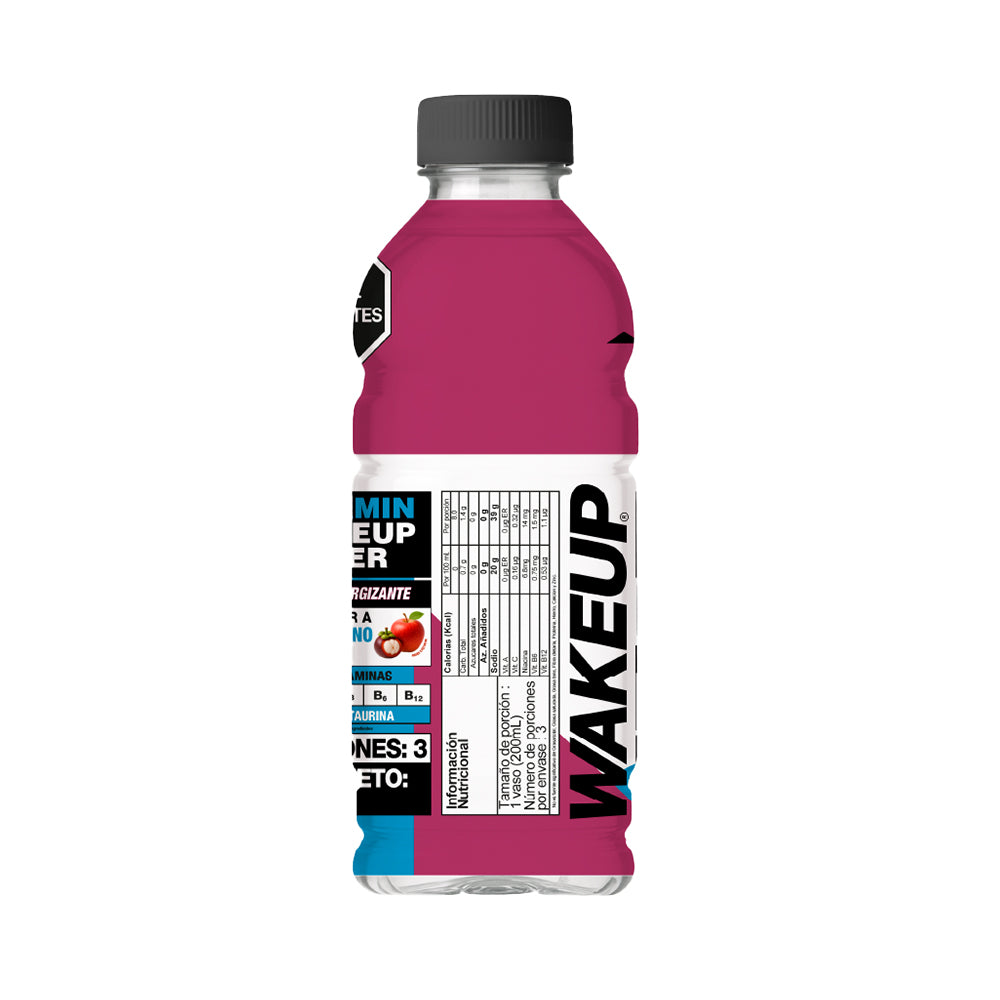 WAKEUP AGUA ENERGY MANGOSTINO-MANZANA BOTELLA 600 ML