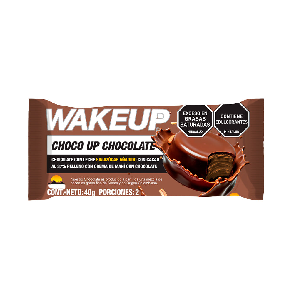 WAKEUP CHOCO UP CHOCOLATE SIN AZUCAR BOLSA 40 G