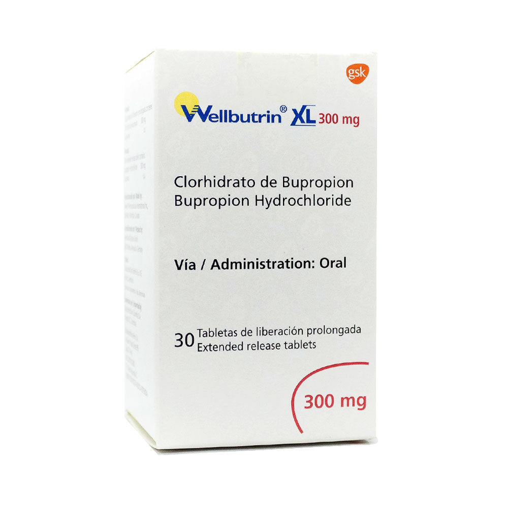 WELLBUTRIN XL (RG) TABLETAS 300 MG CAJA X 30 UNDS