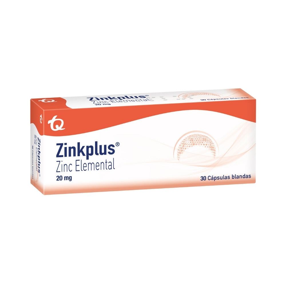 ZINKPLUS CAPSULAS BLANDAS 20 MG CAJA X 30 UNDS